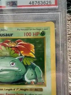 Pokemon Venusaur Base Set Shadowless Holo Rare 15/102 English 1999 PSA 4 - Image 3