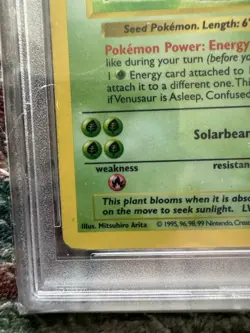 Pokemon Venusaur Base Set Shadowless Holo Rare 15/102 English 1999 PSA 4 - Image 5