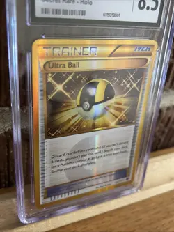 POKEMON PLASMA FREEZE ULTRA BALL #122 SECRET RARE HOLO CGC 8.5 - Image 5