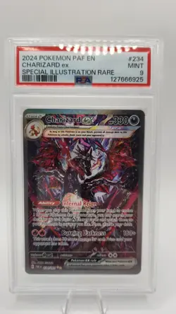 Pokemon Charizard ex 234/091 Paldean Fates SIR Holo PSA 9 EN - Image 1