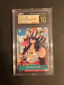 One Piece TCG Captain Luffy ST16-005 Welcome Promo Borderless CGC Pristine 10 - Image 1