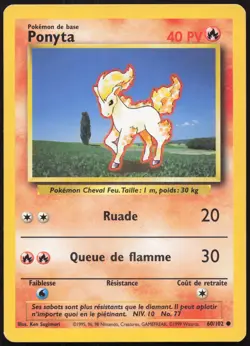 Carte Pokemon Ponyta 60/102 Set de base Francais - Image 1