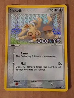 Pokemon Slakoth 73/107 Deoxys Reverse Holo Rare LP See Pictures - Image 1