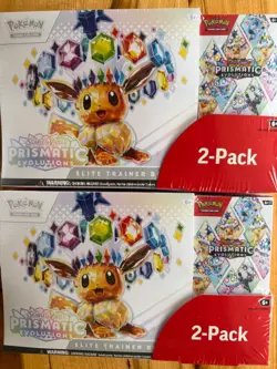 2 Costco Pokemon Prismatic Evolutions Elite Trainer Box & Booster Bundle 2-Packs - Image 1