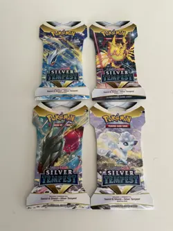 4x Pokemon Silver Tempest Sleeved Booster Packs - Complete Art Set! - Image 1