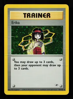 Erika 16/132 Unlimited Holo Rare Gym Heroes Pokemon Card - Image 1
