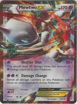 Pokemon Mewtwo EX 62/162 BREAKthrough Ultra Rare Holo Psychic TCG Card - Image 1