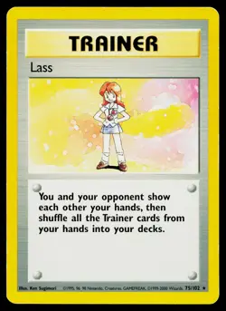 Lass 75/102 Rare Base Set Unlimited Pokemon Lightly Played - Image 1