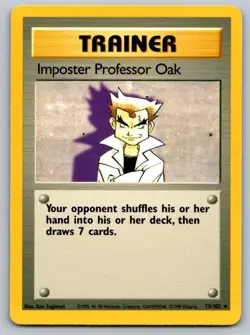 Imposter Professor Oak 73/102 Rare Base Set Unlimited Pokemon Lightly Played - Image 1