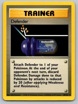Defender 80/102 Uncommon Base Set Unlimited Pokemon Lightly Played - Image 1