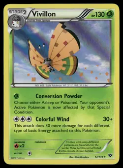 Vivillon 17/146 Holo Rare XY Pokemon NM/M - Image 1