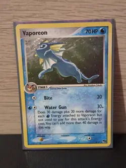 Pokemon - Vaporeon 6/17 Rare Holo Pop Series 3 with Swirl - Image 1
