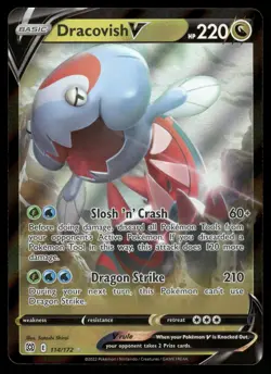 Dracovish V 114/172 Holo V Rare Brilliant Stars Pokemon NM - Image 1