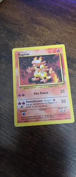 Magmar 36/102 Uncommon Base Set Unlimited Pokemon Lightly Played - Image 1