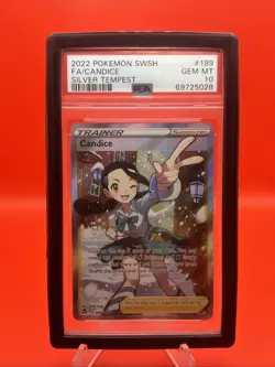 🔥 Pokemon TCG - Candice Full Art Trainer - Silver Tempest - PSA 10 w/ Guard ⁉ - Image 1