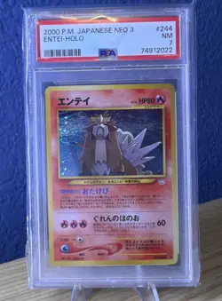 Entei Pokemon 2000 Holo Neo 3 Revelation Japanese 224 PSA 7 - Image 1