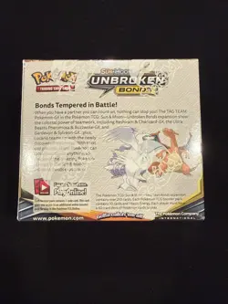 2019 Pokemon Sun & Moon Unbroken Bonds Booster Box Sealed W/ Protector - Image 2