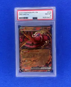 2025 POKEMON PFL EN-PHANTASMAL FLAMES #018 ORICORIO EX PSA 8 - Image 1