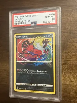 Pokemon Yveltal Shining Fates Amazing Rare PSA Gem Mint 10 046/072 Holo - Image 1