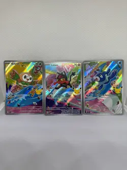 Pokemon First Partner Promos (Alola Gen 7 Set: Rowlet, Litten, Popplio) MINT!! - Image 1