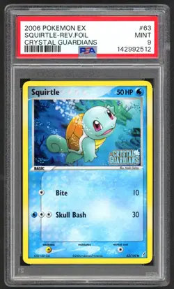 Pokemon Cards - PSA 9 Squirtle 63/100 - Ex Crystal Guardians Reverse MINT - PSA9 - Image 1