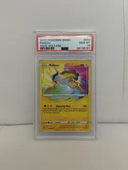 PSA 10 Gem Mint Pokemon Raikou Amazing Rare Vivid Voltage Card 050/185 - Image 1