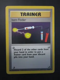 ITEM FINDER TRAINER POKEMON CARD 74/102 BASE SET NON HOLO LIGHTLY PLAYED - Image 1