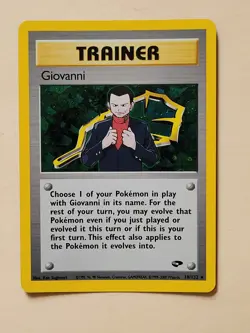 Pokemon TCG Giovanni Trainer Card Holo Rare, Gym Challenge, #18/132 - Image 1