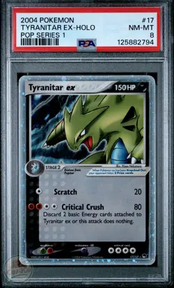 Tyranitar EX Holo 17/17 - Pop Series 1 - PSA 8 - Image 1
