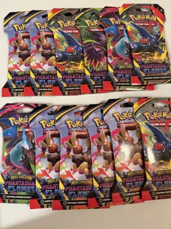 Pokemon TCG PHANTASMAL FLAMES Sleeved Booster Packs New Sealed Lot of 12 Packs - Image 2