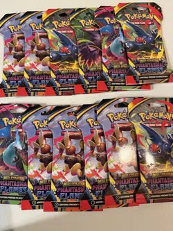 Pokemon TCG PHANTASMAL FLAMES Sleeved Booster Packs New Sealed Lot of 12 Packs - Image 3