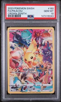 PSA 10 Pikachu 160/159 Pokemon Crown Zenith Secret Rare Card - Image 1