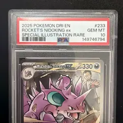 Pokemon TCG Team Rockets Nidoking EX 233/182 Destined Rivals PSA 10 Gem Mint - Image 2