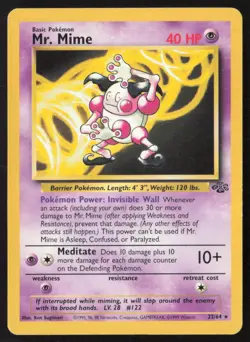 1999 Pokemon Jungle Mr. Mime (22) #22/64 Rare Lightly played - Image 1
