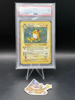 Raichu Shadowless Holo 14/102 Base Set Pokemon PSA 7 - Image 1