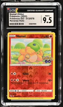 GRADED CGC MINT+ 9.5 Numel Ditto Reverse Holo Pokemon Go (2022) 013/078 LOW POP - Image 1