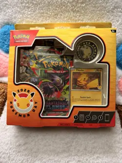 The Pokemon Company Int'l Pokemon Day 2026 Box Pikachu Promo Coin 3 Boosters - Image 1