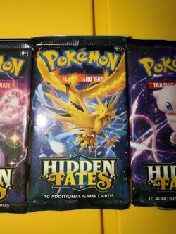 🔥 Pokemon S&M Hidden Fates 3 Booster Packs TCG New Factory Sealed - Image 3