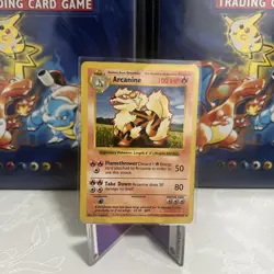 Pokemon Arcanine 23/102 Shadowless Base Set 1999 100 HP rare MP - Image 1