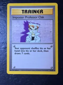 Imposter Professor Oak 73/102 Rare Base Set Unlimited Pokemon Lightly Played - Image 1