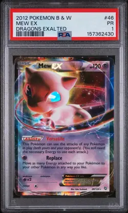 2012 POKEMON BLACK & WHITE DRAGONS EXALTED 46/126 MEW EX PSA 1 PR - Image 1
