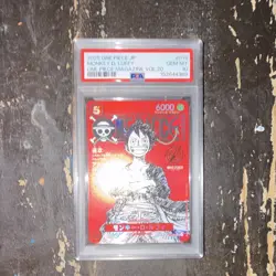 Bandai One Piece Card Game Monkey D. Luffy Leader #014 PSA Graded JP Promo Foil - Image 1