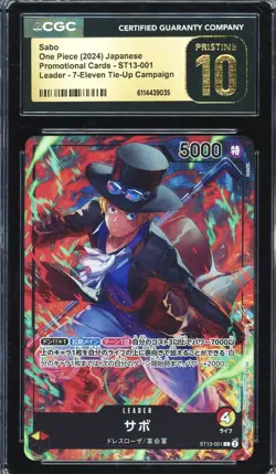 One Piece CGC 10 PRISTINE Sabo L Promo 2024 ST13-001 7-Eleven Japanese - Image 1