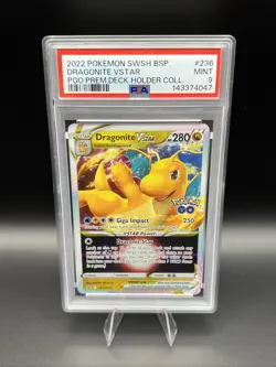 2022 POKEMON SWSH BLACK STAR PROMO #236 DRAGONITE VSTAR PSA 9 - Image 1