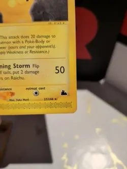 Pokemon Card Skyridge Raichu 27/144 E-Series Pokemon Regular Non Holo Rare Eng - Image 5