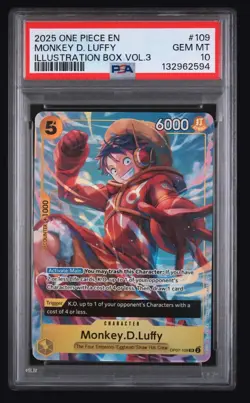 2025 ONE PIECE MONKEY D. LUFFY PSA 10 PROMOS ILLUSTRATION BOX VOL.3 #109 - Image 1
