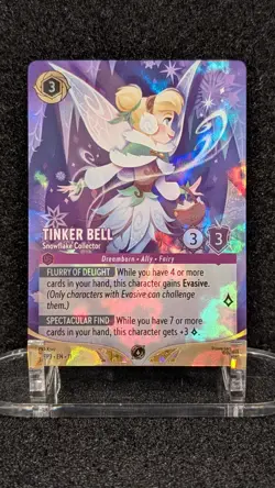 Tinker Bell Snowflake Collector Lorcana Set Champ Foil Promo Winterspell - Image 1