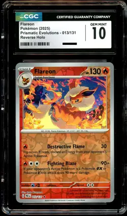 CGC 10 GEM MINT Flareon 013/131 REVERSE HOLO Prismatic Evolutions Pokemon Card - Image 2