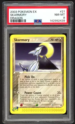 Pokemon Cards - PSA 8 Skarmory 21/97 - Ex Dragon - NM-MT - PSA8 - Image 1