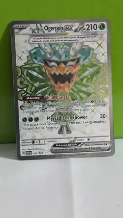 Pokemon TCG Card Teal Mask Ogerpon EX #190/167 Ultra Rare Twilight Masquerade ⚡ - Image 1
